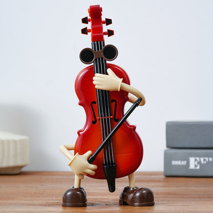 Dancing Musical Instrument Figurines - Wind-Up Guitar & Cello Toys with Moving Parts(Violin) V888-ELOSUNG29063