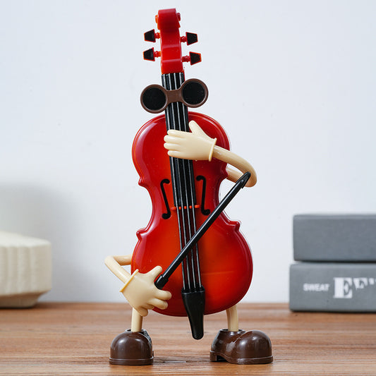 Dancing Musical Instrument Figurines - Wind-Up Guitar & Cello Toys with Moving Parts(Violin) V888-ELOSUNG29063