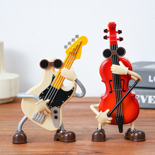 Dancing Musical Instrument Figurines - Wind-Up Guitar & Cello Toys with Moving Parts(Violin) V888-ELOSUNG29063