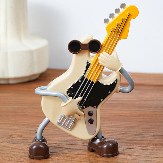 Dancing Musical Instrument Figurines - Wind-Up Guitar & Cello Toys with Moving Parts(Guitar) V888-ELOSUNG29064