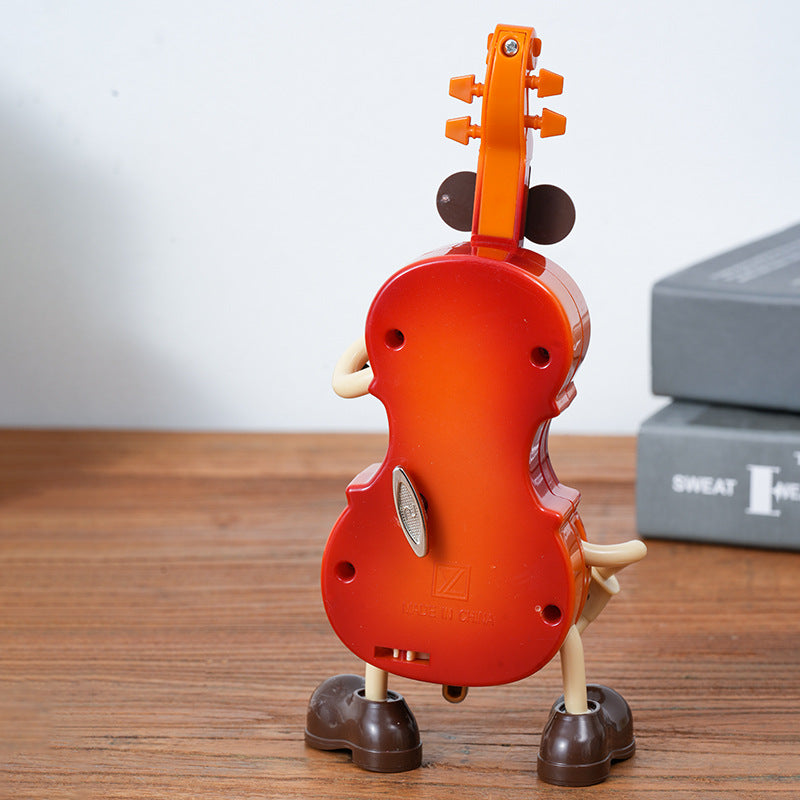 Dancing Musical Instrument Figurines - Wind-Up Guitar & Cello Toys with Moving Parts(Guitar) V888-ELOSUNG29064
