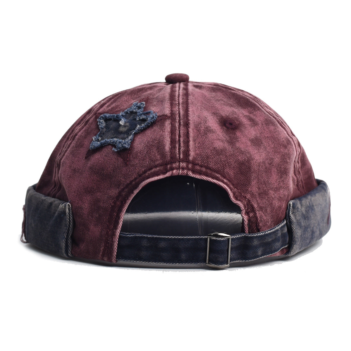 Vintage Washed Cotton Docker Cap - Unisex Brimless Beanie Hat with Star Patch(Khaki) V888-ELOSUNG29067