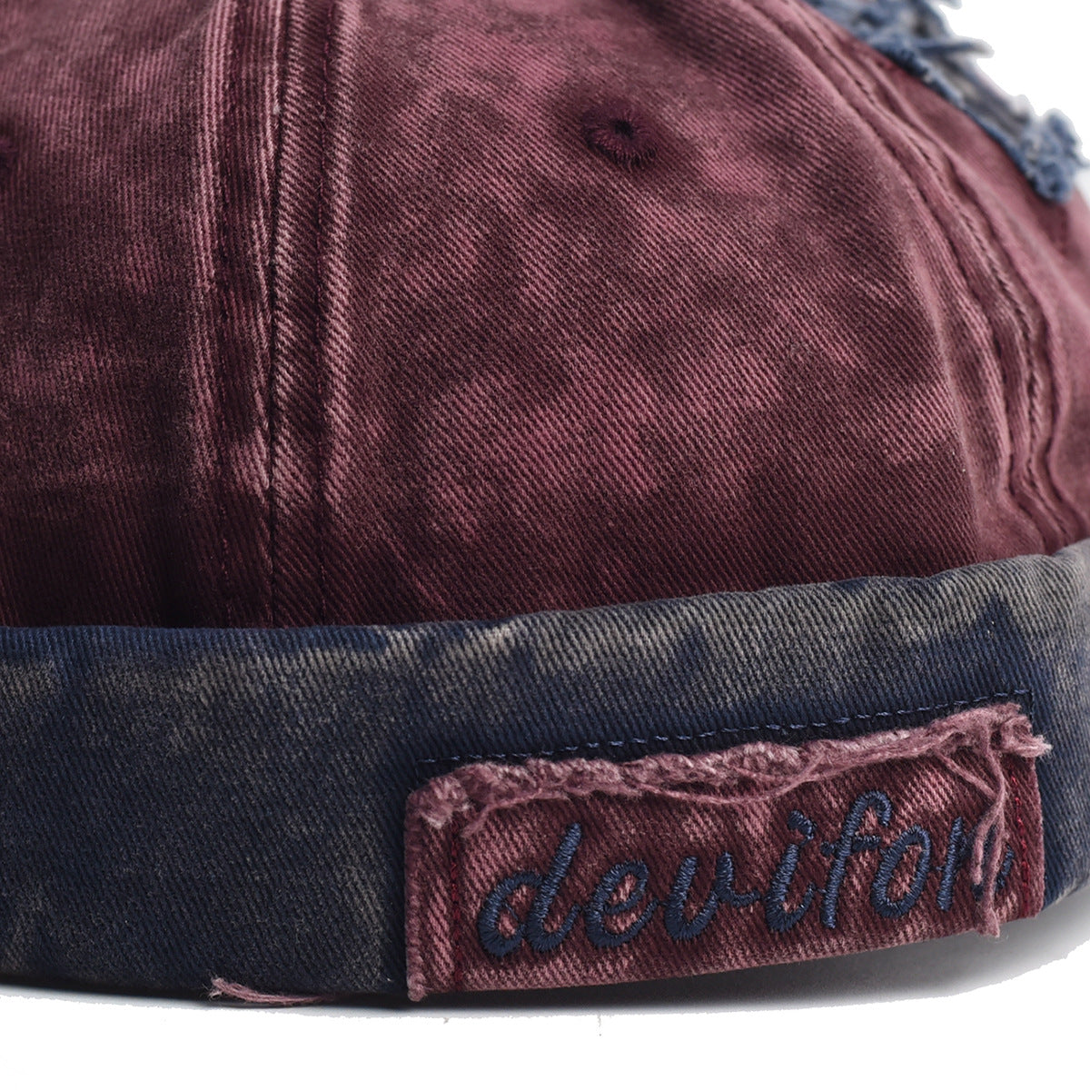 Vintage Washed Cotton Docker Cap - Unisex Brimless Beanie Hat with Star Patch(Coffee) V888-ELOSUNG29069