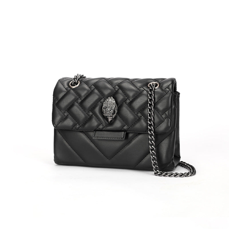 Elegant Quilted Leather Chain Bag with Bird Head Clasp(Black) V888-ELOSUNG29070