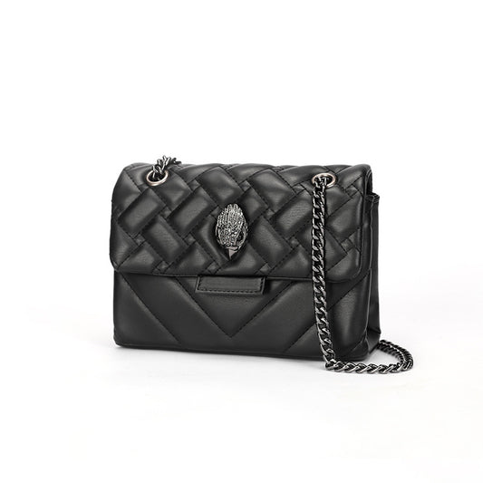 Elegant Quilted Leather Chain Bag with Bird Head Clasp(Black) V888-ELOSUNG29070