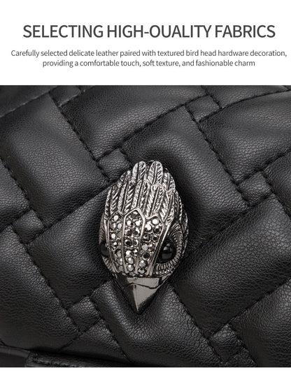 Elegant Quilted Leather Chain Bag with Bird Head Clasp(Black) V888-ELOSUNG29070