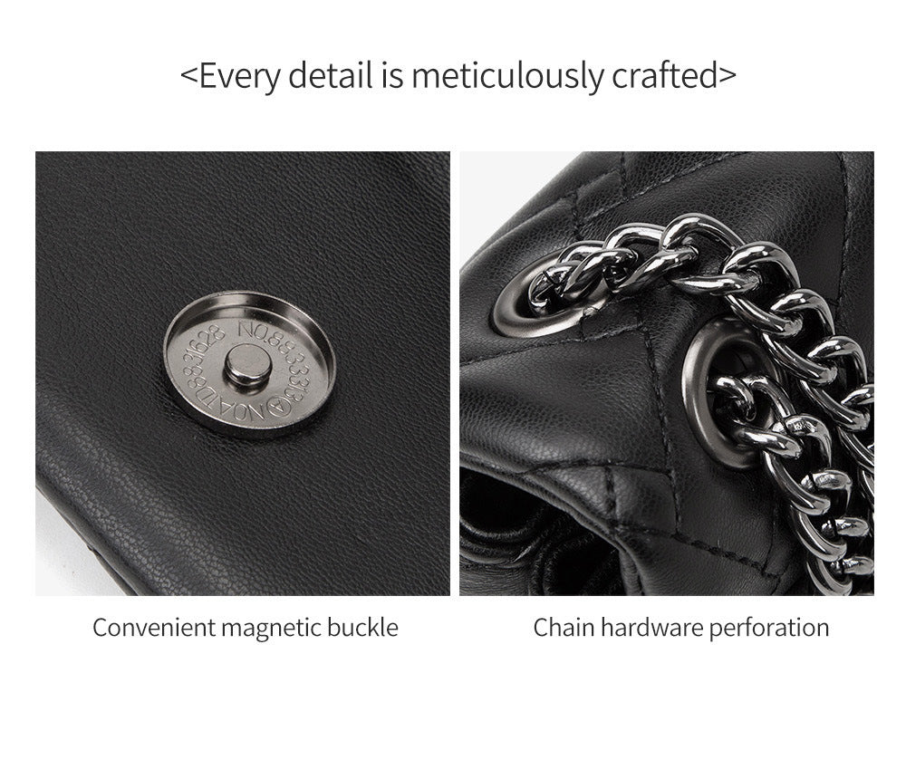 Elegant Quilted Leather Chain Bag with Bird Head Clasp(Black) V888-ELOSUNG29070