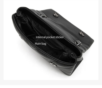 Elegant Quilted Leather Chain Bag with Bird Head Clasp(Black) V888-ELOSUNG29070
