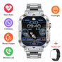 Smartwatch with Flashlight, Compass & Wireless Calling - Health & Fitness Tracker(Silver case with silver V888-ELOSUNG29080