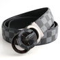 Luxury Designer Style PU Leather Belt,Automatic Buckle(G-patterned black-gray belt + gray buckle) V888-ELOSUNG29083