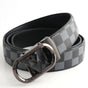 Luxury Designer Style PU Leather Belt,Automatic Buckle(V-patterned black-gray belt + gray buckle) V888-ELOSUNG29086
