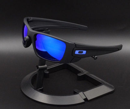 Sport Polarized Sunglasses with UV400 Protection - Multi-Layer Lens Technology(Black frame dark blue film) V888-ELOSUNG29088