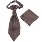 Men's Formal Paisley Ascot Cravat & Pocket Square Set - Adjustable Necktie for Weddings(Taupe pattern) V888-ELOSUNG29099