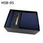 Men's Luxury Necktie Gift Set - 4 Piece Set with Tie, Pocket Square, Cufflinks & Tie Clip(Pure dark blue) V888-ELOSUNG29104