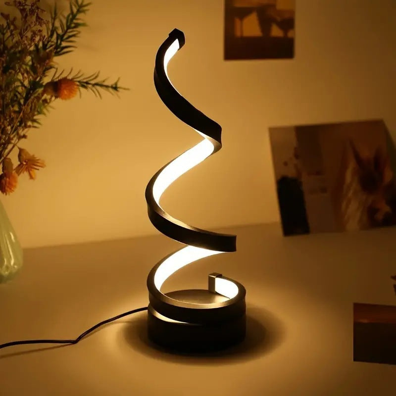 Modern Spiral LED Table Lamp - Dimmable, 3 Light Modes(black) V888-ELOSUNG29110
