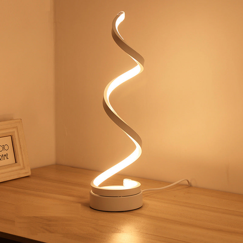 Modern Spiral LED Table Lamp - Dimmable, 3 Light Modes(black) V888-ELOSUNG29110