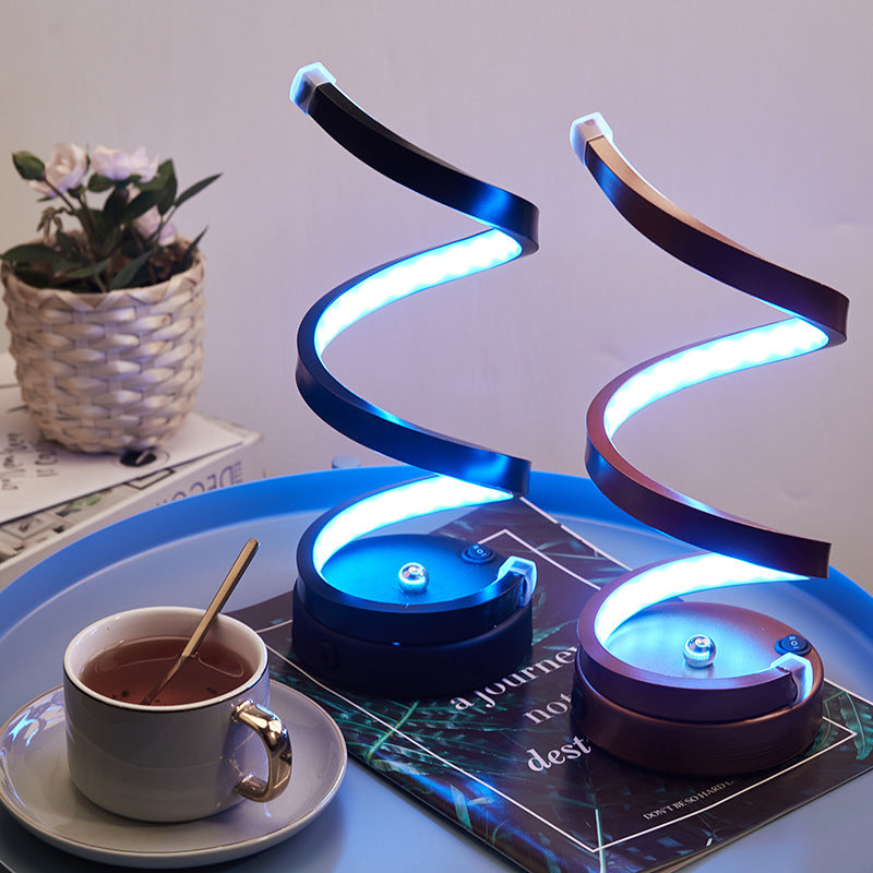 Modern Spiral LED Table Lamp - Dimmable, 3 Light Modes(white) V888-ELOSUNG29111