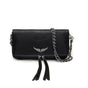 Chic Quilted Leather Crossbody Bag with Chain Strap & Tassel Detail(Pure black) V888-ELOSUNG29122