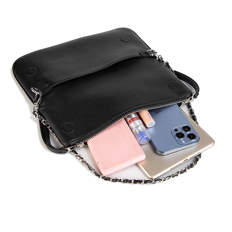 Chic Quilted Leather Crossbody Bag with Chain Strap & Tassel Detail(Pure white) V888-ELOSUNG29123