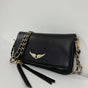 Chic Quilted Leather Crossbody Bag with Chain Strap & Tassel Detail(Golden black) V888-ELOSUNG29124