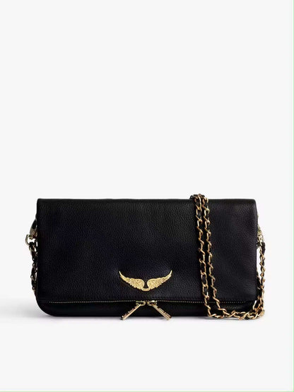Chic Quilted Leather Crossbody Bag with Chain Strap & Tassel Detail(Golden black without tassels) V888-ELOSUNG29126
