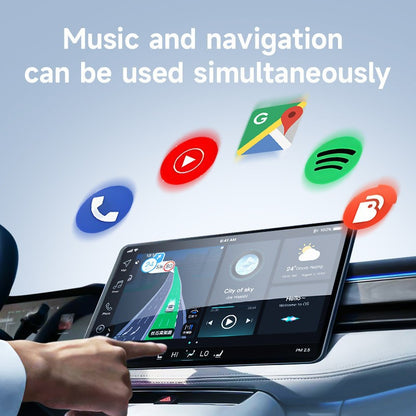 2-in-1 Wireless CarPlay & Android Auto Adapter - Plug & Play Dongle for Cars(Applicable to iPhone-White) V888-ELOSUNG29129