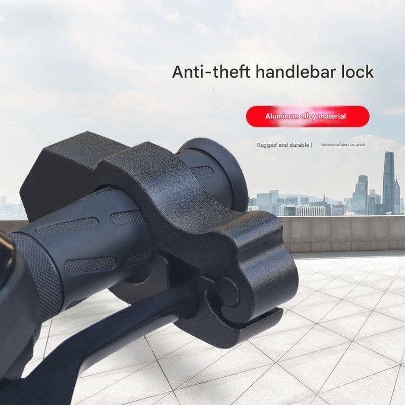 Motorcycle & Scooter Handlebar Grip Lock - Anti-Theft Brake Lever Lock(black) V888-ELOSUNG29132