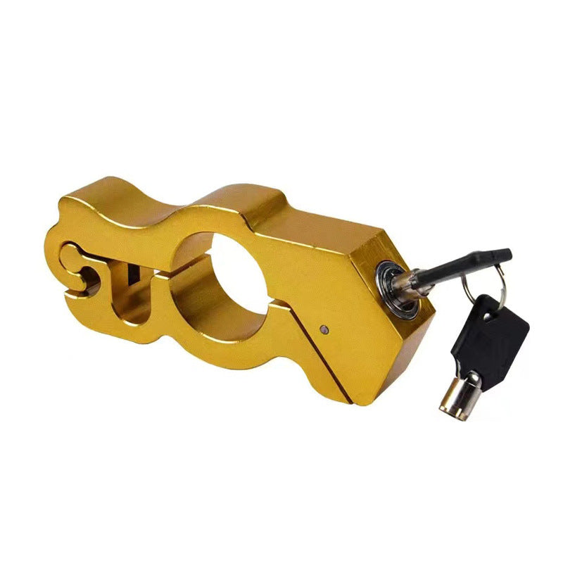 Motorcycle & Scooter Handlebar Grip Lock - Anti-Theft Brake Lever Lock(Gold) V888-ELOSUNG29135