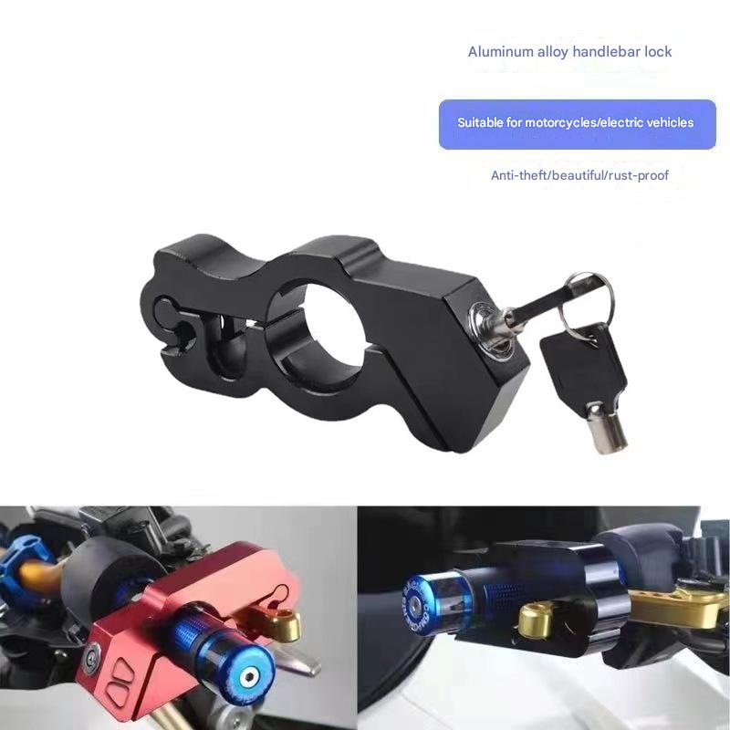 Motorcycle & Scooter Handlebar Grip Lock - Anti-Theft Brake Lever Lock(Gold) V888-ELOSUNG29135
