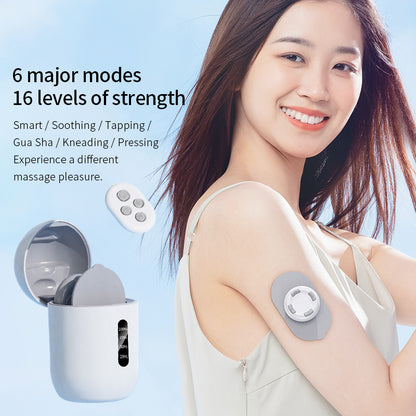 Smart Cervical Spine EMS Massager Sticker with Remote Control & Charging Case - 6 Modes, 16 Strengths(white) V888-ELOSUNG29136