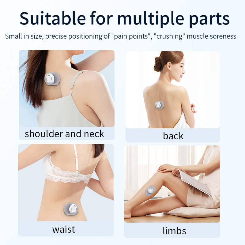 Smart Cervical Spine EMS Massager Sticker with Remote Control & Charging Case - 6 Modes, 16 Strengths(white) V888-ELOSUNG29136