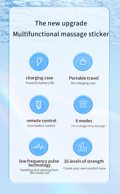 Smart Cervical Spine EMS Massager Sticker with Remote Control & Charging Case - 6 Modes, 16 Strengths(white) V888-ELOSUNG29136