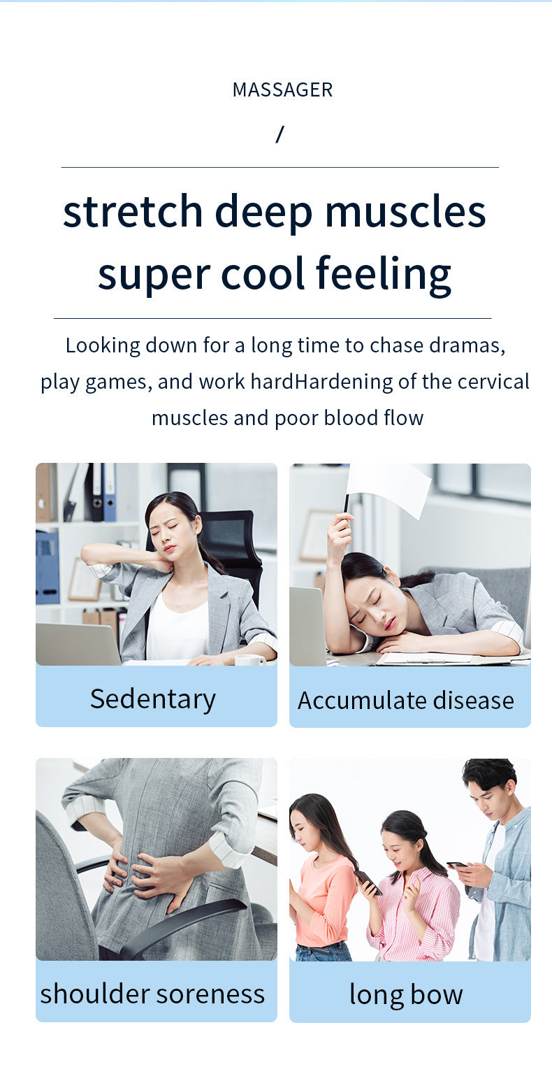 Smart Cervical Spine EMS Massager Sticker with Remote Control & Charging Case - 6 Modes, 16 Strengths(white) V888-ELOSUNG29136
