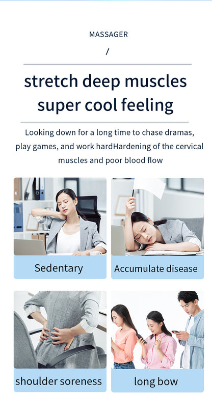 Smart Cervical Spine EMS Massager Sticker with Remote Control & Charging Case - 6 Modes, 16 Strengths(white) V888-ELOSUNG29136