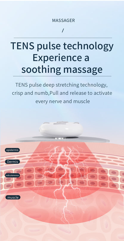 Smart Cervical Spine EMS Massager Sticker with Remote Control & Charging Case - 6 Modes, 16 Strengths(white) V888-ELOSUNG29136