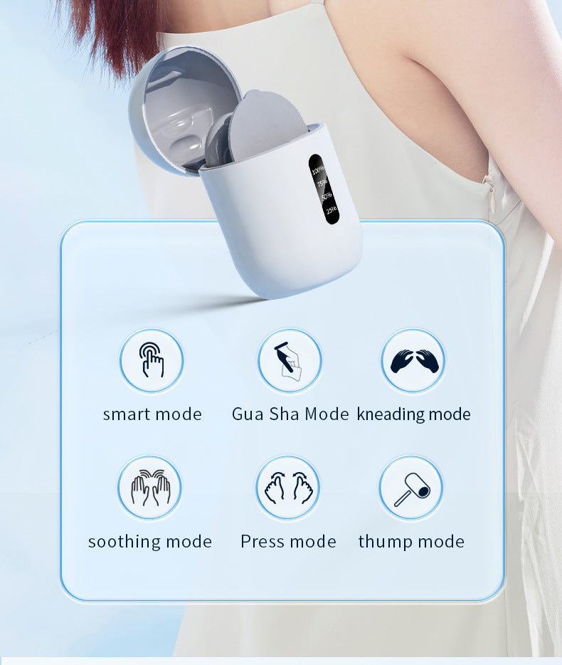 Smart Cervical Spine EMS Massager Sticker with Remote Control & Charging Case - 6 Modes, 16 Strengths(white) V888-ELOSUNG29136