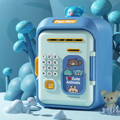 Interactive Kids' Piggy Bank Safe with Music, Stories & Password Lock(blue) V888-ELOSUNG29137