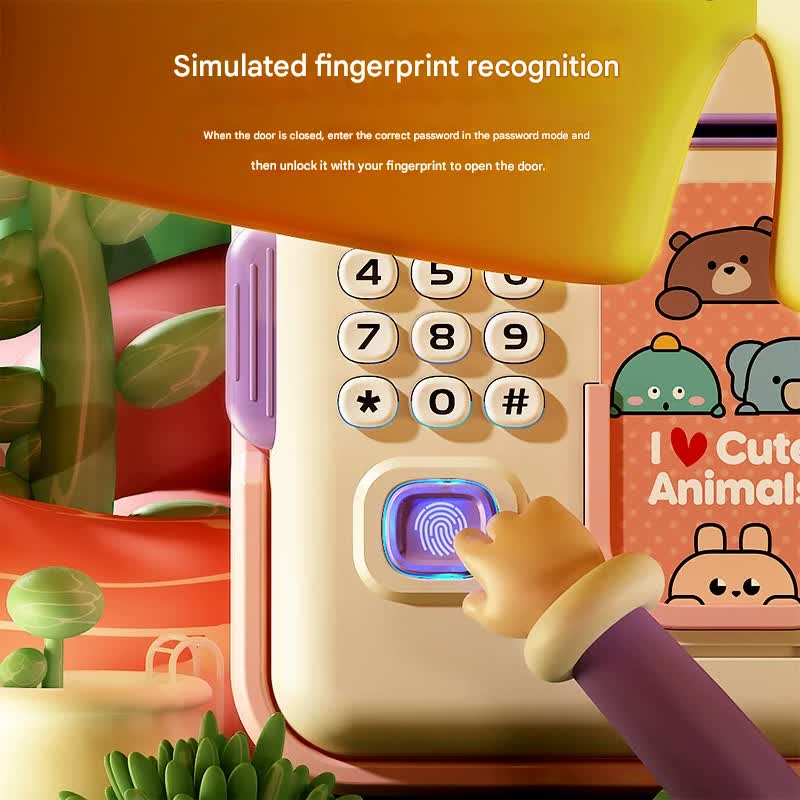 Interactive Kids' Piggy Bank Safe with Music, Stories & Password Lock(Pink) V888-ELOSUNG29140