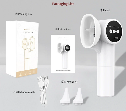 Automatic Electric Ear Wax Removal & Irrigation System - 5 Modes, USB-C, Hot Air Drying(white) V888-ELOSUNG29154