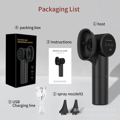 Automatic Electric Ear Wax Removal & Irrigation System - 5 Modes, USB-C, Hot Air Drying(black) V888-ELOSUNG29155