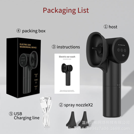Automatic Electric Ear Wax Removal & Irrigation System - 5 Modes, USB-C, Hot Air Drying(black) V888-ELOSUNG29155