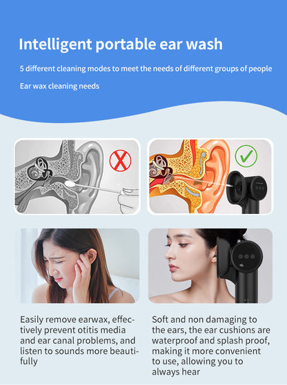 Automatic Electric Ear Wax Removal & Irrigation System - 5 Modes, USB-C, Hot Air Drying(black) V888-ELOSUNG29155