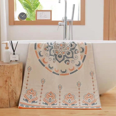 Premium Cartoon Animal Print Gauze Bath Towel - 70x140cm, Soft, Absorbent(Sun God 70*140) V888-ELOSUNG29165