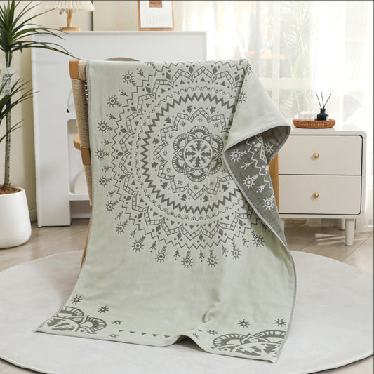 Premium Cartoon Animal Print Gauze Bath Towel - 70x140cm, Soft, Absorbent(Mandela 70*140) V888-ELOSUNG29166