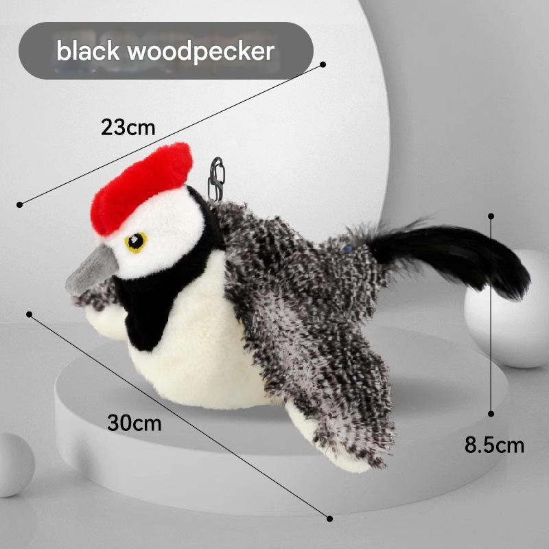 Interactive Flapping Wing Bird Toy for Cats & Dogs,Motion Activated with Sound(Black Woodpecker) V888-ELOSUNG29179