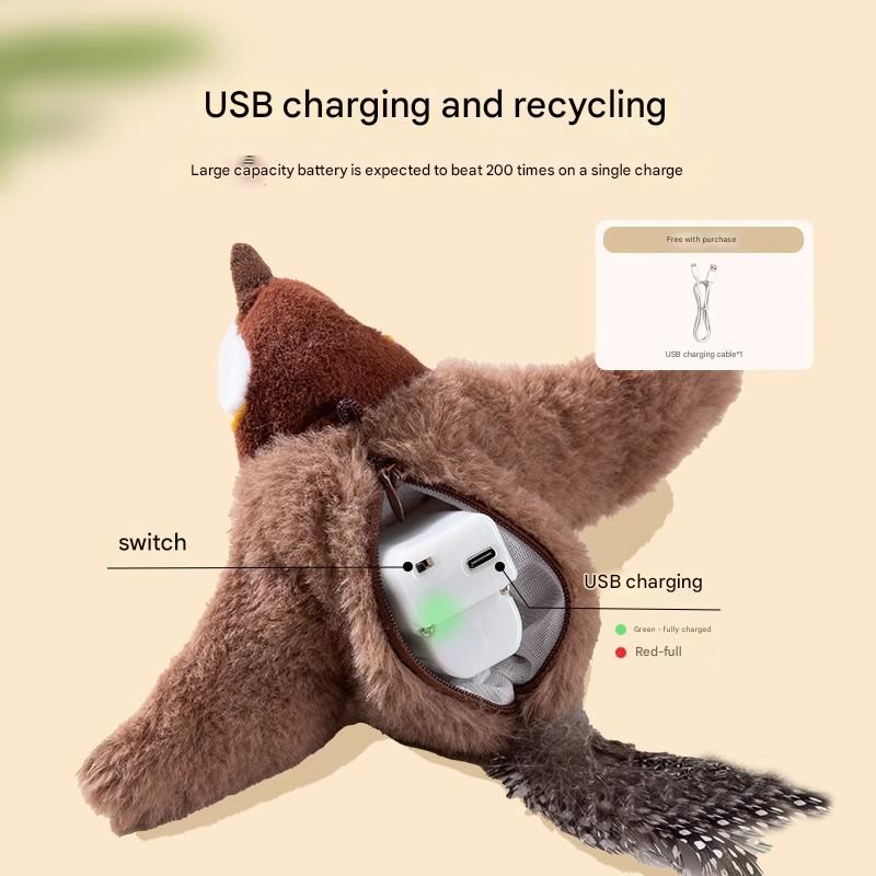 Interactive Flapping Wing Bird Toy for Cats & Dogs,Motion Activated with Sound(Bondi Blue Bird) V888-ELOSUNG29180