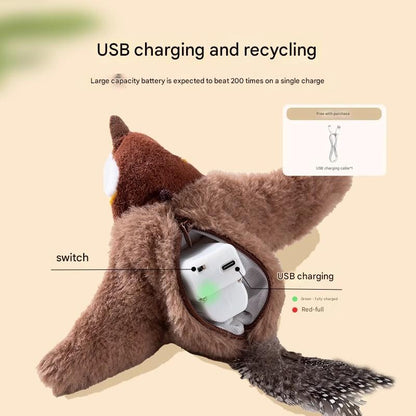 Interactive Flapping Wing Bird Toy for Cats & Dogs,Motion Activated with Sound(Fat Golden Bird) V888-ELOSUNG29181