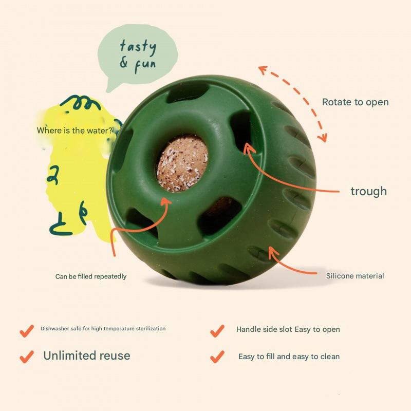Interactive Dog Treat Dispensing Ball & Silicone Treat Mold Set - Durable, Dishwasher Safe(green) V888-ELOSUNG29185
