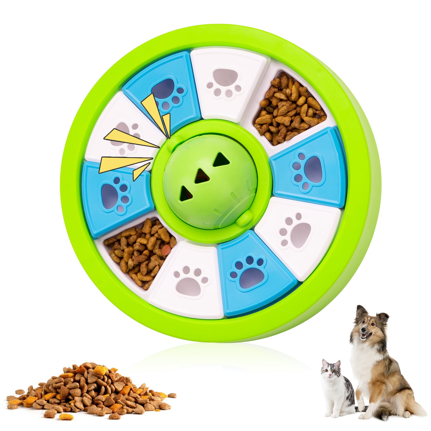 Interactive Dog Puzzle Feeder Toy - Slow Feeder for IQ Training & Mental Stimulation(green) V888-ELOSUNG29187