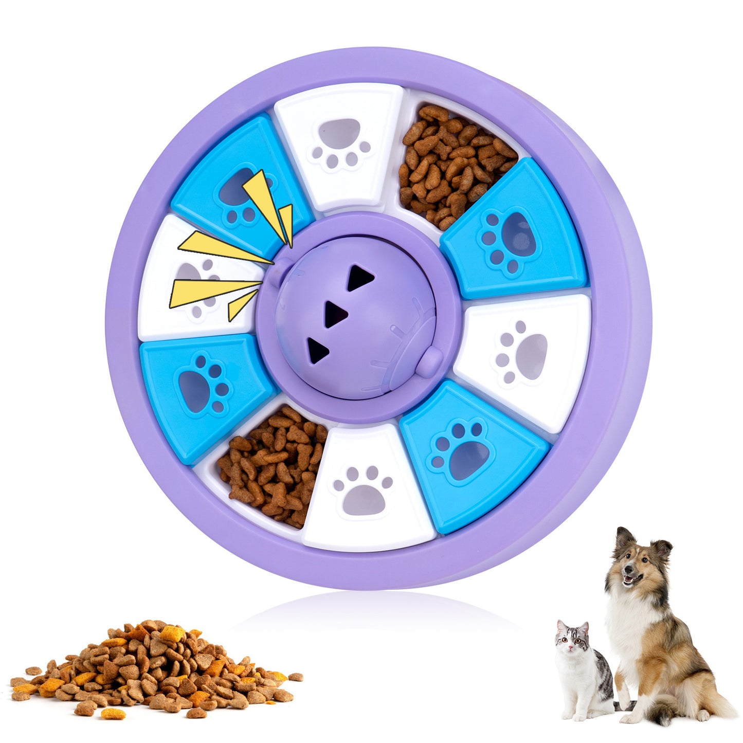 Interactive Dog Puzzle Feeder Toy - Slow Feeder for IQ Training & Mental Stimulation(purple) V888-ELOSUNG29188